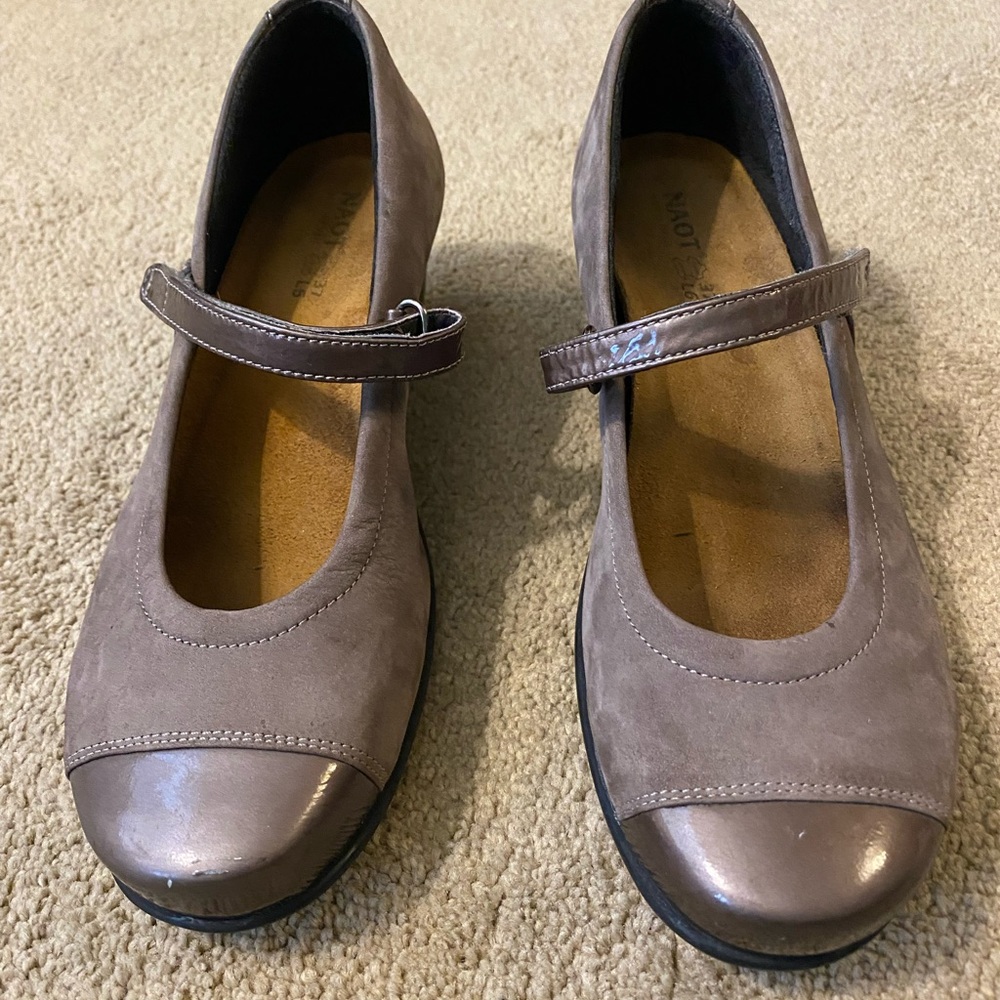 Naot Women's Mary Jane Heels in Taupe